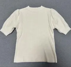 【used】INGNI 半袖ニット パフスリーブ アイボリーM