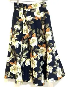 Mystrada⭐︎フラワー柄 ネイビー フレアスカート ロングスカート⭐︎春