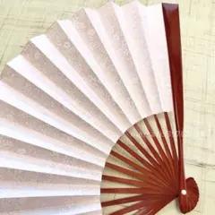 u*9様 宮脇賣扇庵　扇子　6寸5分　約19.5cm（ピンク　雲母引き 更紗小花