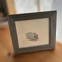 フォトスタンド18*16×2cm ブルー　木製