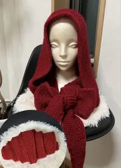 【ハンドメイド】ソフィーフード バラクラバ フードマフラー 棒針編