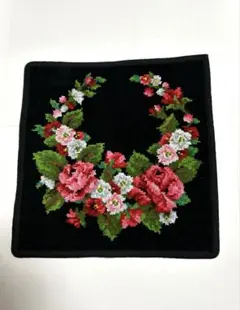 フェイラー　花柄ハンカチ 黒