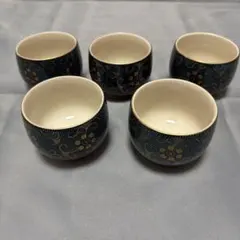 青粒鉄仙⭐九谷焼⭐ぐい呑み（お猪口）⭐青粒（あおちぶ）⭐金彩⭐鉄仙