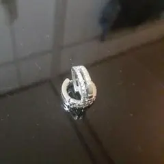 シルバー クリスタル装飾 フープピアス