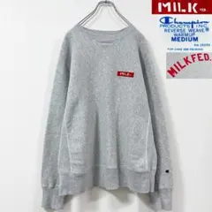 3XL相当　ミルクフェド　チャンピオン　BOXロゴ　プリント　リバースウィーブ