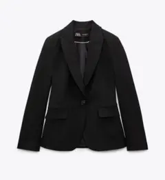 ZARA ベーシックブレザー テーラードジャケット 黒のサムネイル
