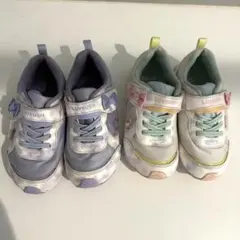 【3足セット】子供用スニーカー17〜17.5cm 女の子 記名あり ムーンスター