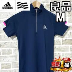 【早い者勝ち✨】アディダスゴルフ レディース ジップシャツ Mサイズ ネイビー系のサムネイル