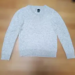 VAN DER STRAETE アルパカ・ラマ vネックセーター M グレー系