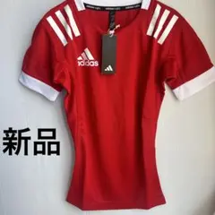 早い者勝ち‼️ adidas ragby 赤　アディダス　ラインくびれtops