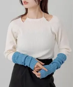 バイカラーニット