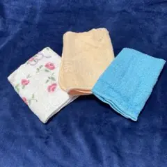 訳ありハンドタオルセット（花柄・無地）3枚　未使用