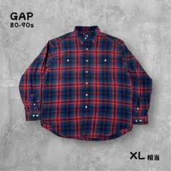 OLD GAP 80s 90s ライトネルシャツ タータンチェック香港製XL相当