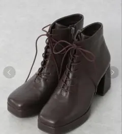 Heather レースアップショートブーツ