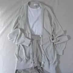 美品⋆GALLARDAGALANTE 和紙ニットカーディガン ライトグレー 春夏のサムネイル