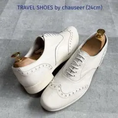chausser ショセ ウィングチップ レザーシューズ ホワイト レース