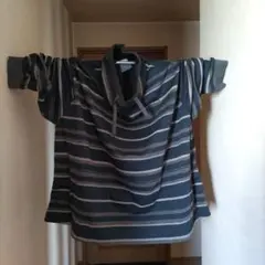 １０Ｌ・グレー ストライプ・ワイン・グレー ３枚組裏起毛トップス