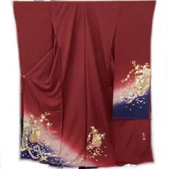 ヒロりん様専用】正絹振袖袷 紫色地 左右染め分け牡丹柄 - メルカリ
