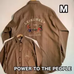 パワートゥザピープル 刺繍 長袖シャツ ワークシャツ シャツジャケット M