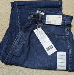 ☆新品未使用☆UNIQLOＵ　ハイライズワイドストレートジーンズ　65 BLUE