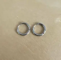 シルバーフープピアス　つけっぱなしOK　サージカルステンレス 金属アレルギー対応