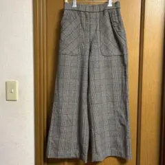TACHIBANA クロップド丈グレンチェックイドパンツ