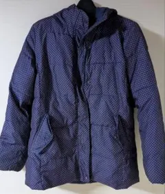 ネイビーピンクドット フード付きコート　サイズ160