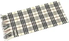 バーバリー マフラー ノバチェック カシミヤ 英国 スコットランド 近年ホワイト