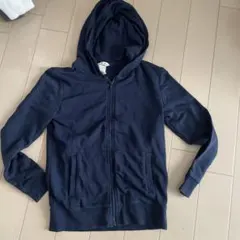 H&M ネイビー フード付きパーカー 134/140 美品