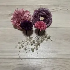 髪飾りセット 花 パール 成人式 卒業式