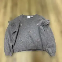 ZARA グレー フリル付きセーター 6歳