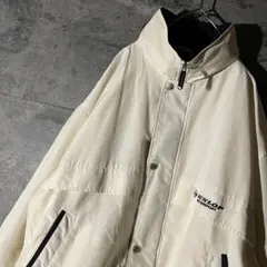 【DUNLOP ナイロンジャケット】白 Mサイズ 90年代 モータースポーツ古着