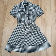 チェック柄 半袖ミニワンピース