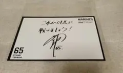 千葉ロッテマリーンズ ポストカード 寺地隆成 選手