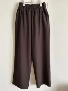 ウール ワイドパンツ ブラウン