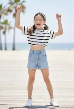 ZARA ストライプ クロップドトップ 6-7歳