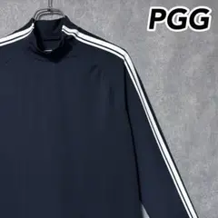 PGG パーリーゲイツ モックネック シャツ ライン ロゴ ウェア ブラック 6