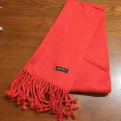 MONO COMME CA 赤 マフラー フリンジ付き