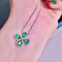 【鑑別書付可】天然コロンビア産エメラルドネックレスカスタムOK