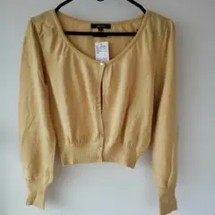 春夏 薄手カーディガン クリーム パール調ボタン 冷房対策 上品