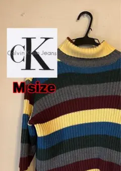 Calvin Klein Jeans Mサイズ ストライプセーター　古着のサムネイル