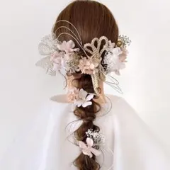 成人式 結婚式 卒業式 髪飾り 前撮り ヘアアクセサリー 編みおろし -386のサムネイル