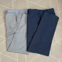 ユニクロ 感動パンツ スーツセレクト スキニースラックス 2枚セット グレー 紺