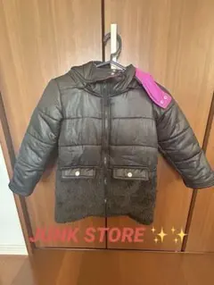 JUNK STORE 130サイズ ダウンコート 黒/ピンク