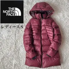 ノースフェイス ダウンコート ダウンジャケット ロゴ刺繍 ワインレッド