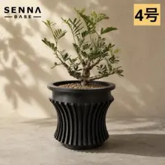 3Dプリンター 作家鉢 4号 ブラック スリット植木鉢 鉢のみのサムネイル