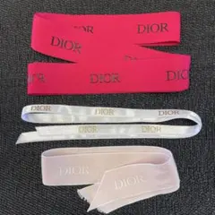 Dior ロゴ リボンセット　赤・白・ピンクのディオールリボン 3本セット