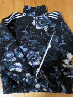 adidas フリースジャケット ブラック/マルチカラー 160/84A