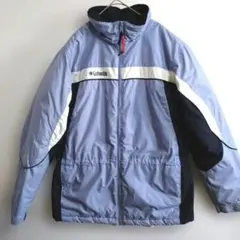 A重740　Columbia　厚手中綿ナイロンジャケット　M　薄青　US古着