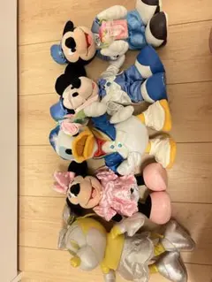 ディズニーぬいぐるみ4体セット　ミッキー　ミニー　ドナルド　ぬいぐるみ　電報